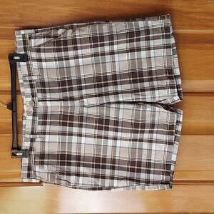 • Sonoma Life & Style Brown, White, Blue Plaid Cotton Shorts, Size 40, Like New